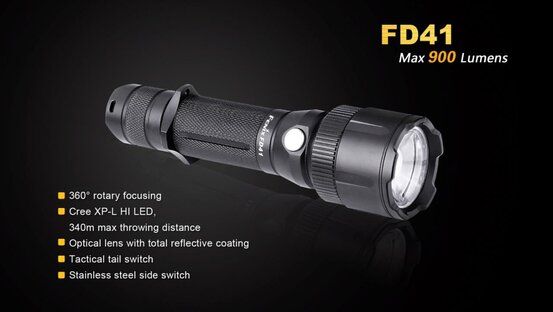 Baterka ZOOM Fenix FD41 + USB nabíjateľný akumulát