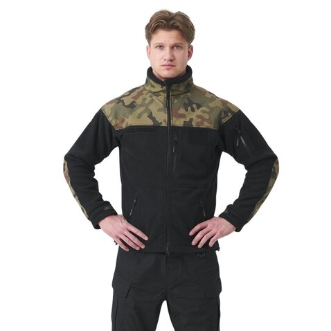Bunda fleece Helikon Infantry čierna / PLwoodland