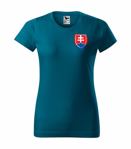 Dámské triko Slovenský Znak Petrol Blue