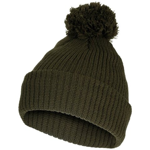Čepice s bambulí pletená Bobble Hat olive drab