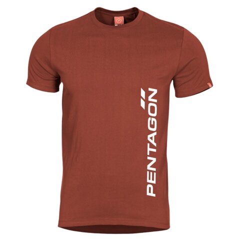 Tričko Pentagon Vertical maroon red