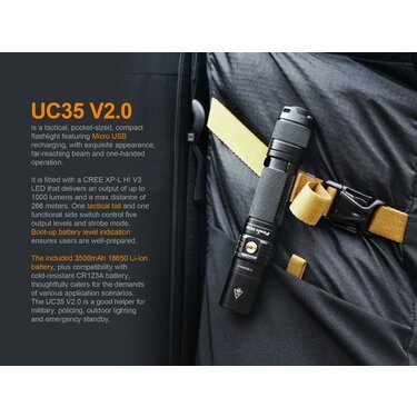 Taktická baterka UC35 XP-L nabíjateľná (1000lm) Taktická baterka UC35 XP-L nabíjateľná (1000lm)