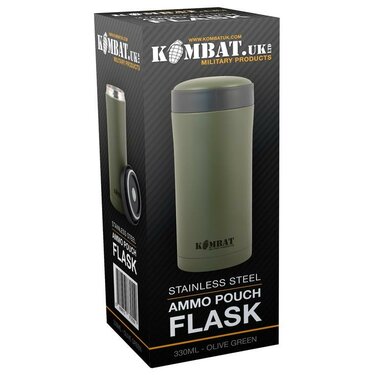 Nerezová fľaša na vodu Ammo Flask Kombat UK olive