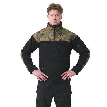 Bunda fleece Helikon Infantry čierna / PLwoodland