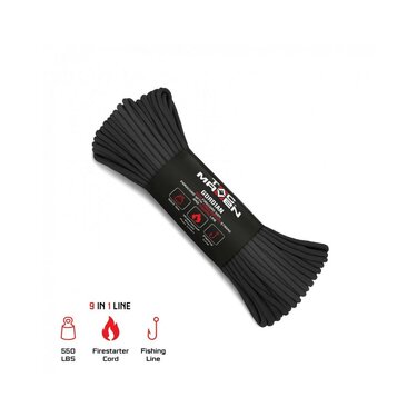 Paracord Gordian 550 Pentagon 4mm/15m černý