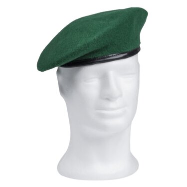 Baret zelený 100% vlna